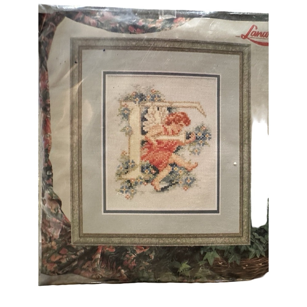 Lanarte "F" Angel/Cupid Cross Stitch Kit Life Style Collection 33977 Vintage‎